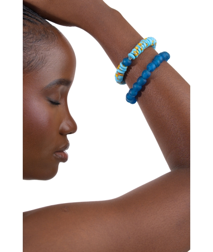 Sky Blue and Mixed Beads Eternal Bracelets