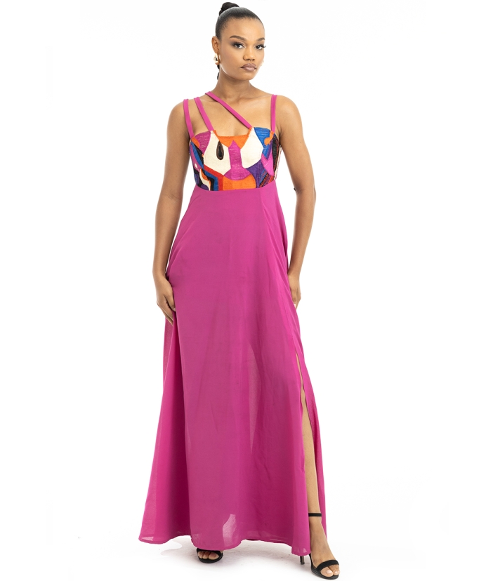 Embroidered maxi dress