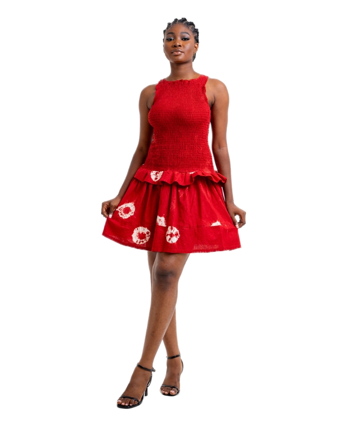 Red Print Dress