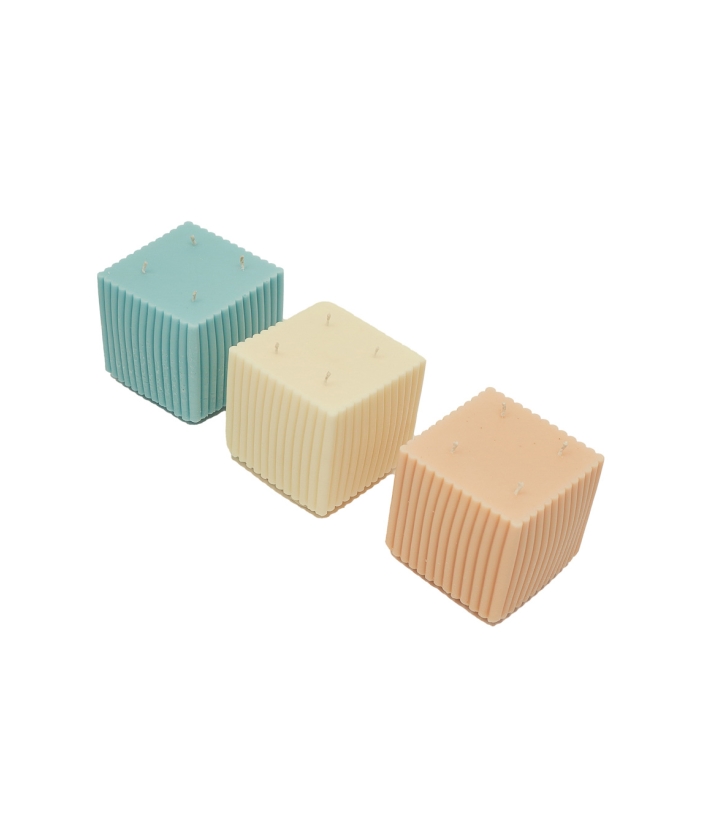 Cube Ribbed Candle