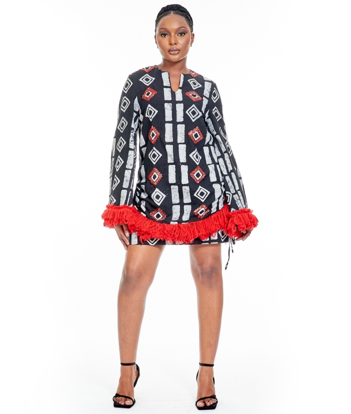 Ensemble Adire jupe avec volants
