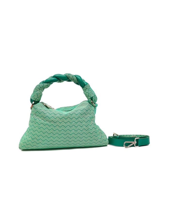 The Scarlett in Mix green tribal leather 