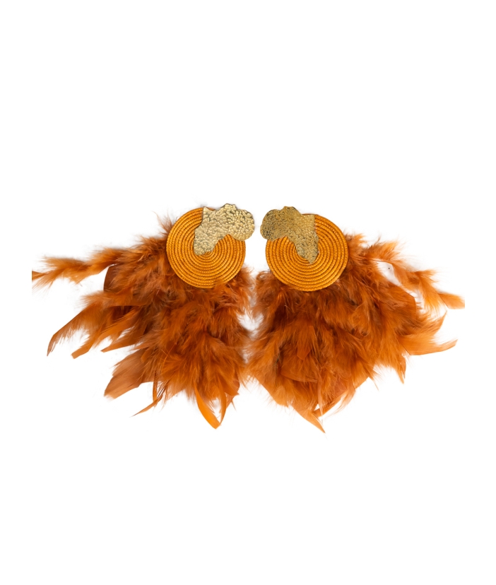Orange Brown Africa Earrings